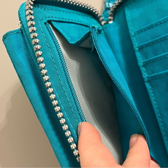 Kipling Turquoise Blue Multi-pocket Folded Zipped Wallet - Picture 4 of 11
